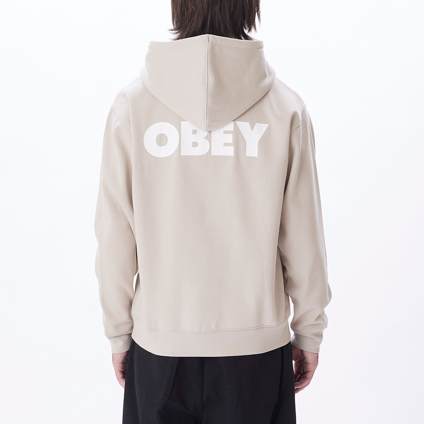 Obey Bold HEAVYWEIGHT OVERSIZE HOOD - Silver Grey