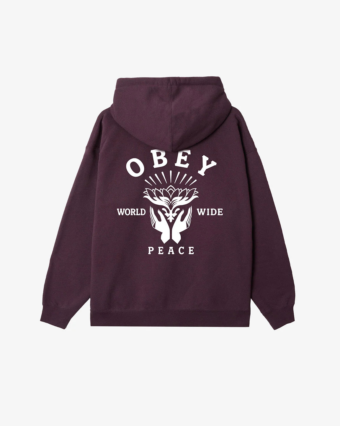 Obey LOTUS WITH HANDS PREMIUM PULLOVER HOOD plum perfect