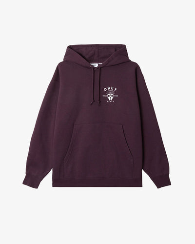 Obey LOTUS WITH HANDS PREMIUM PULLOVER HOOD plum perfect