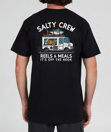 Salty Crew Reels & Meals Premium T-Shirt - Black