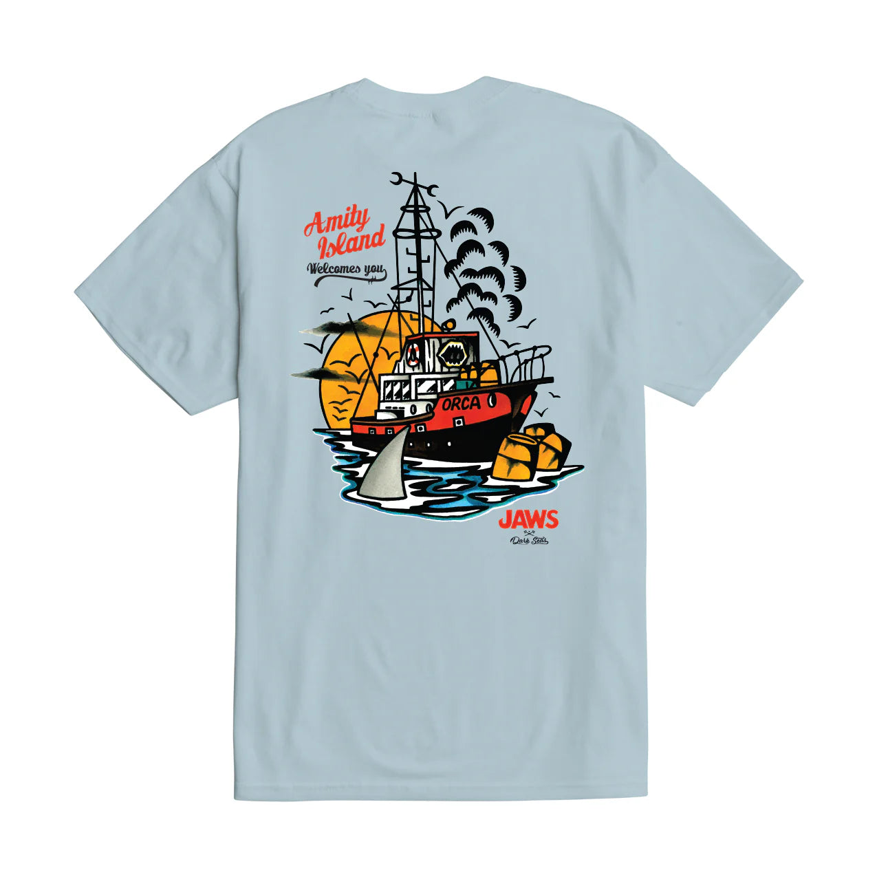 Dark Seas x JAWS Orca Stock T-Shirt - Lightblue