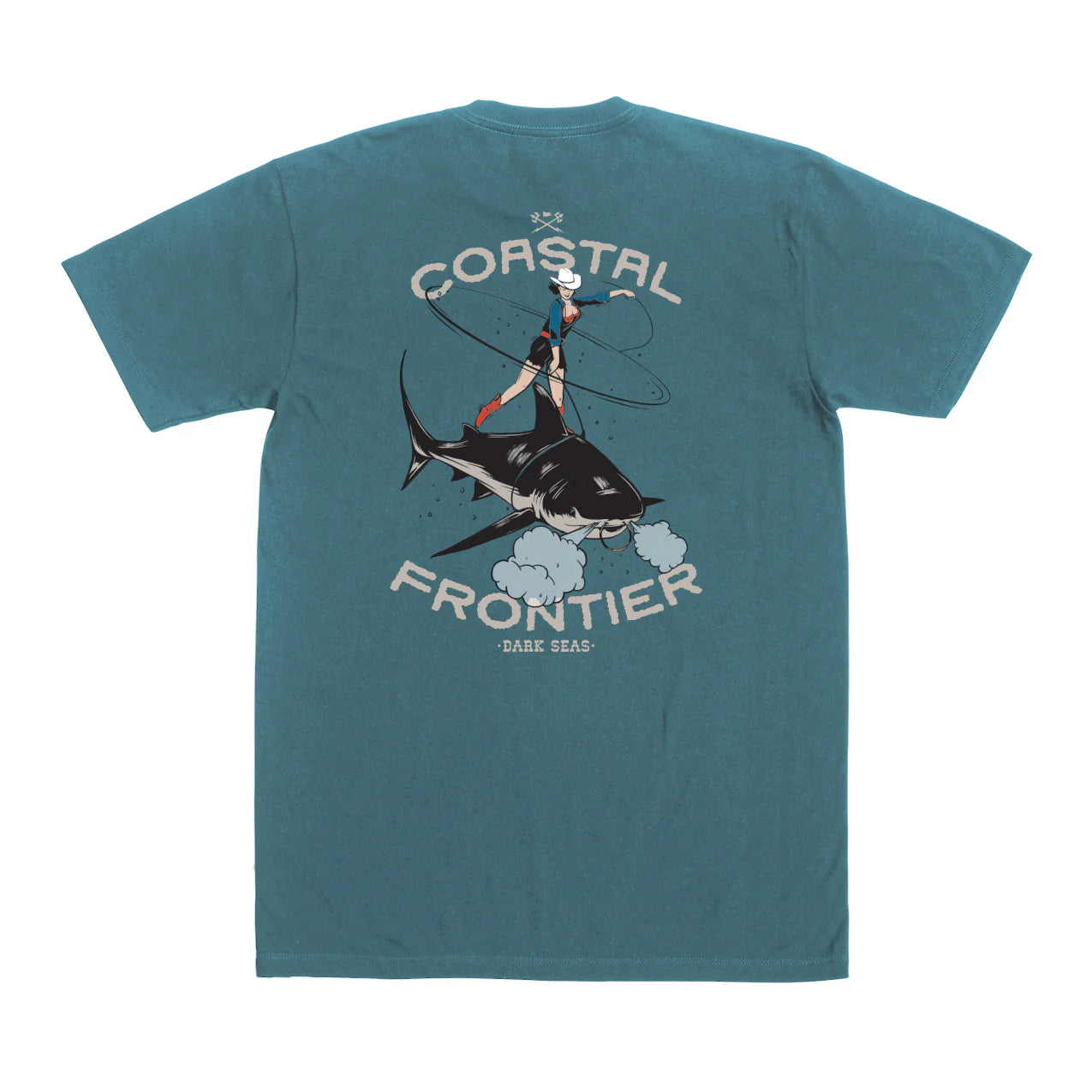 Dark Seas Bull Shark Pigment T-Shirt - Bluefin