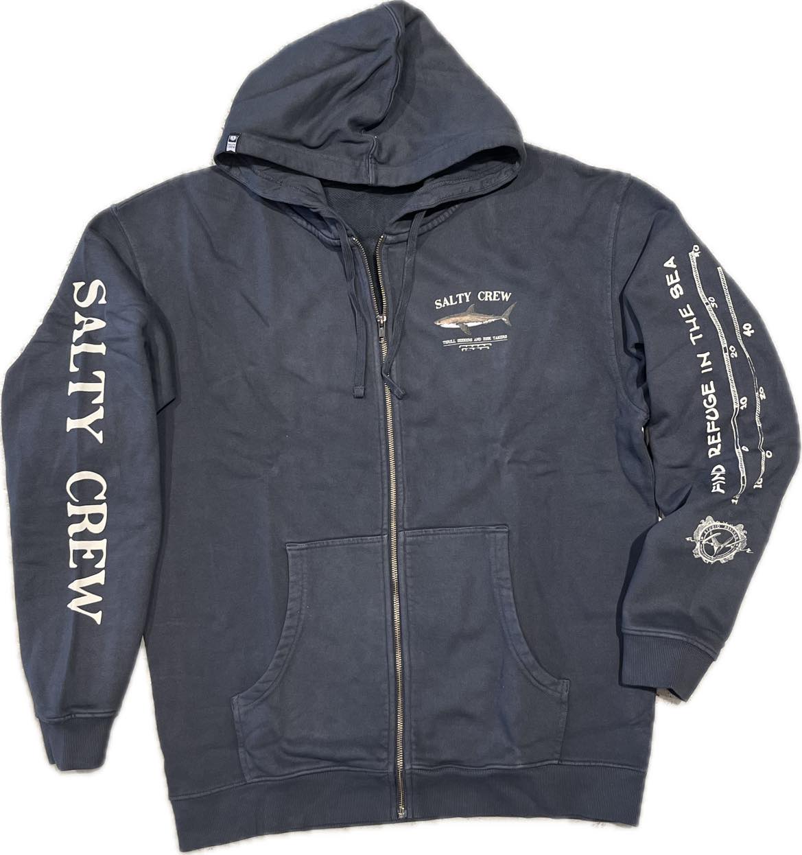 Salty Crew Bruce Vintage Zip Fleece Heavyweight Hoodie - Pigment Black