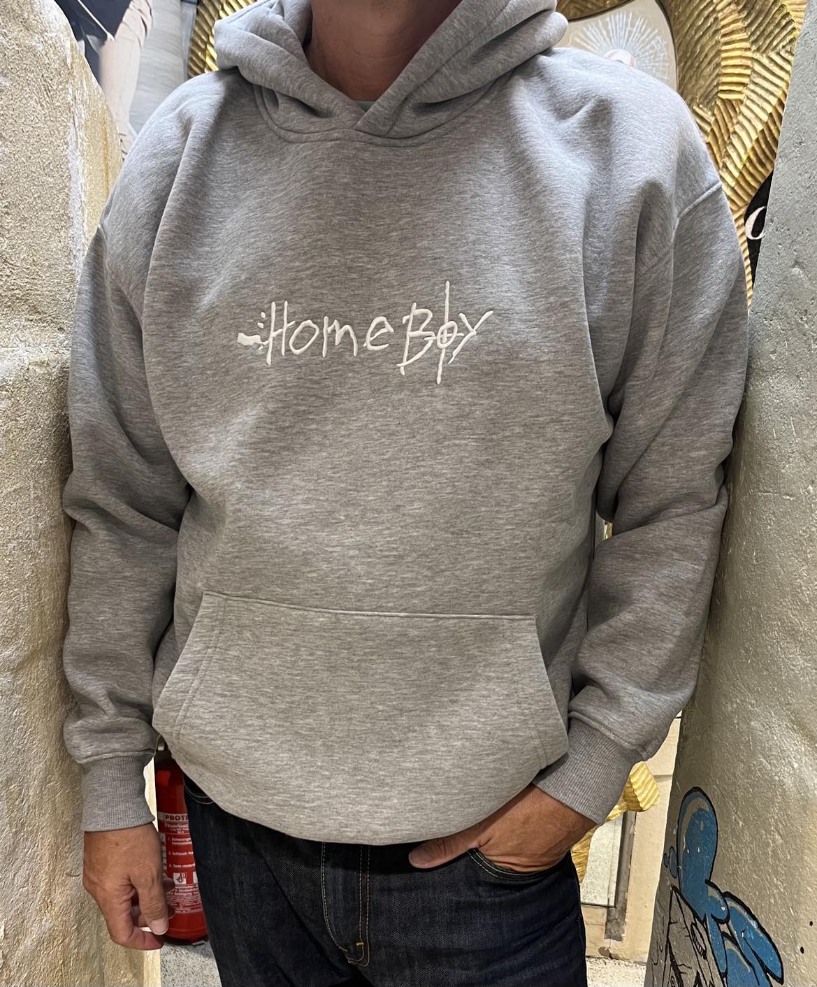 Homeboy Pencil Hoodie - Grey Heather