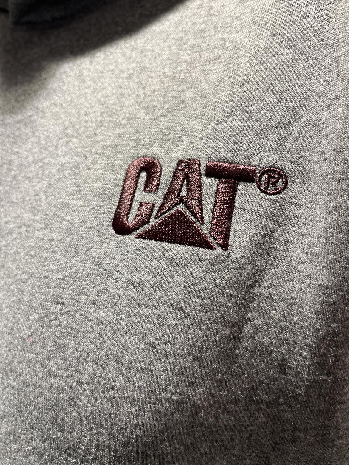 Cat Caterpillar Logo Hoodie - Heather Grey