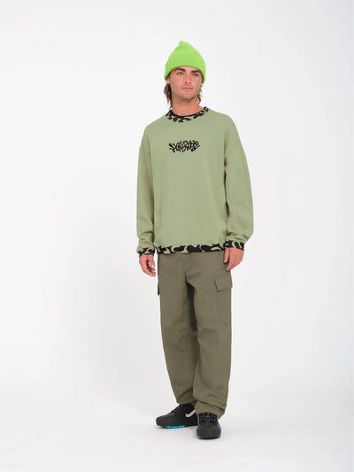 Volcom Fa Zephyr Crew Neck Sweatshirt - Green Tea