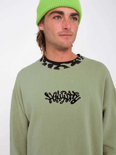 Volcom Fa Zephyr Crew Neck Sweatshirt - Green Tea