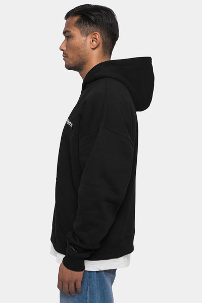 Dropsize ZH-001 SUPER HEAVY OVERSIZE BLANK ZIP HOODIE - BLACK