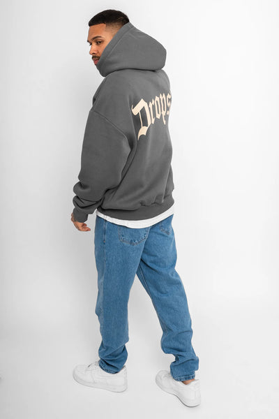 Dropsize HD-101 HEAVY OVERSIZE Hoodie Washed-Grey