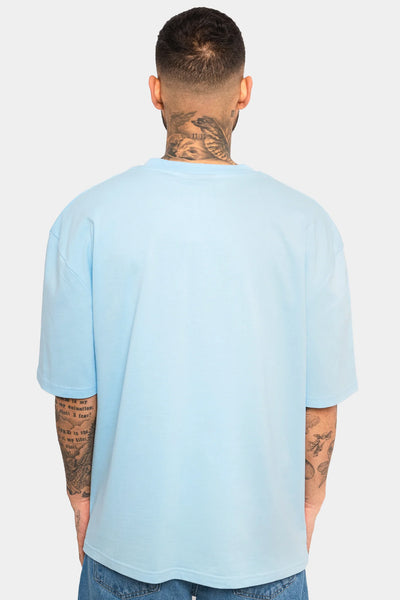 Dropsize TS-020 HEAVY OVERSIZE EMBO T-SHIRT - BABY BLUE