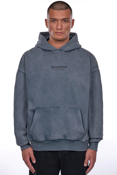 Dropsize HD-251 HEAVY OVERSIZE Hoodie Washed-Grey