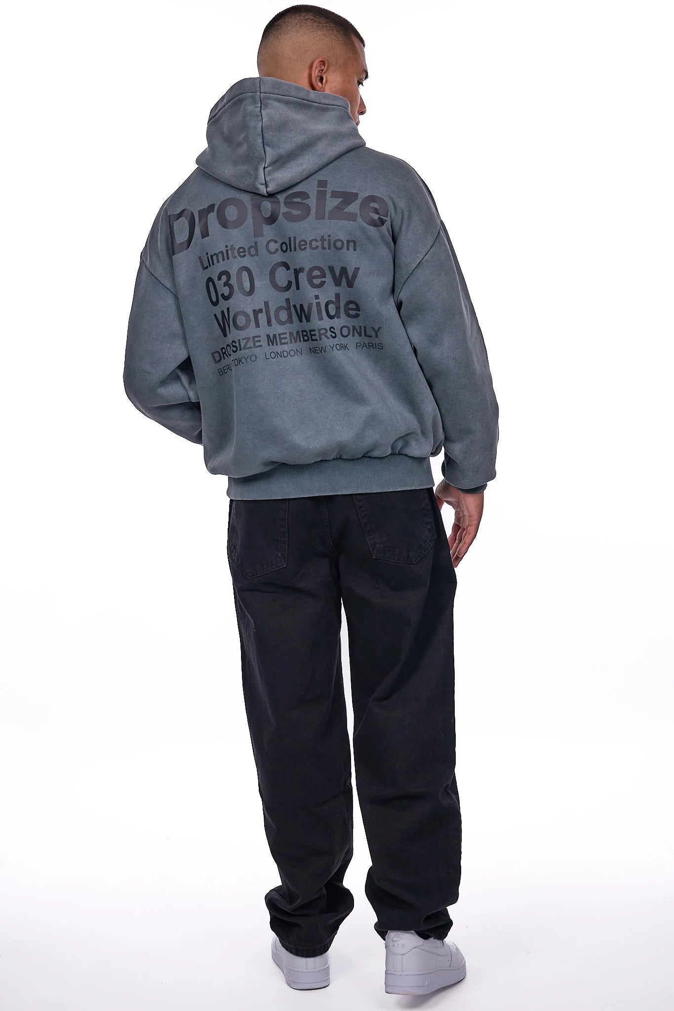 Dropsize HD-251 HEAVY OVERSIZE Hoodie Washed-Grey