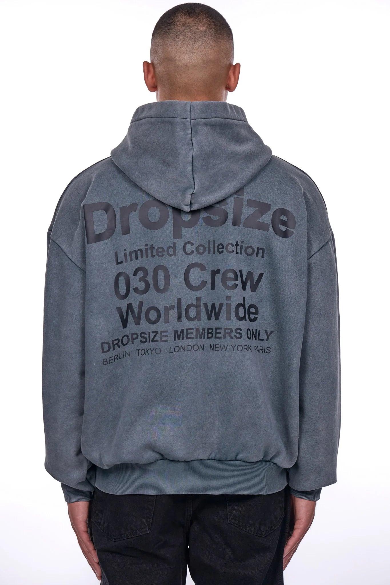 Dropsize HD-251 HEAVY OVERSIZE Hoodie Washed-Grey