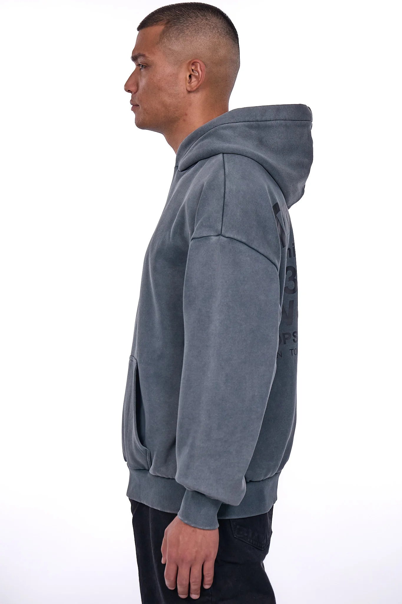 Dropsize HD-251 HEAVY OVERSIZE Hoodie Washed-Grey