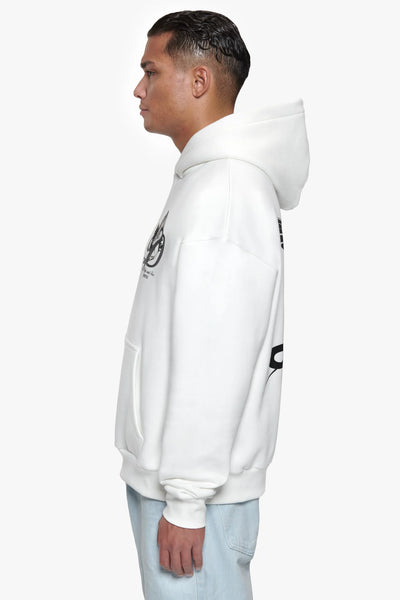 Dropsize HD-351 HEAVY OVERSIZE FLY HIGH HOODIE - Washed White