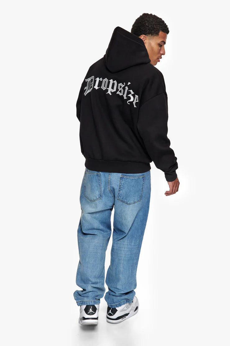 Dropsize HD-375 HEAVY V2 BACKLOGO HOODIE - BLACK