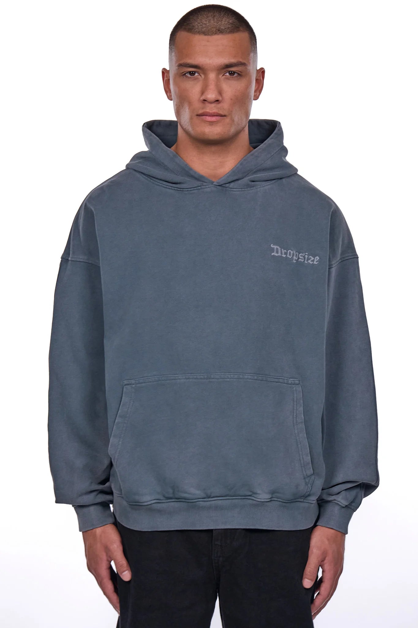 Dropsize HD-483 HEAVY OVERSIZE Hoodie Washed-Grey