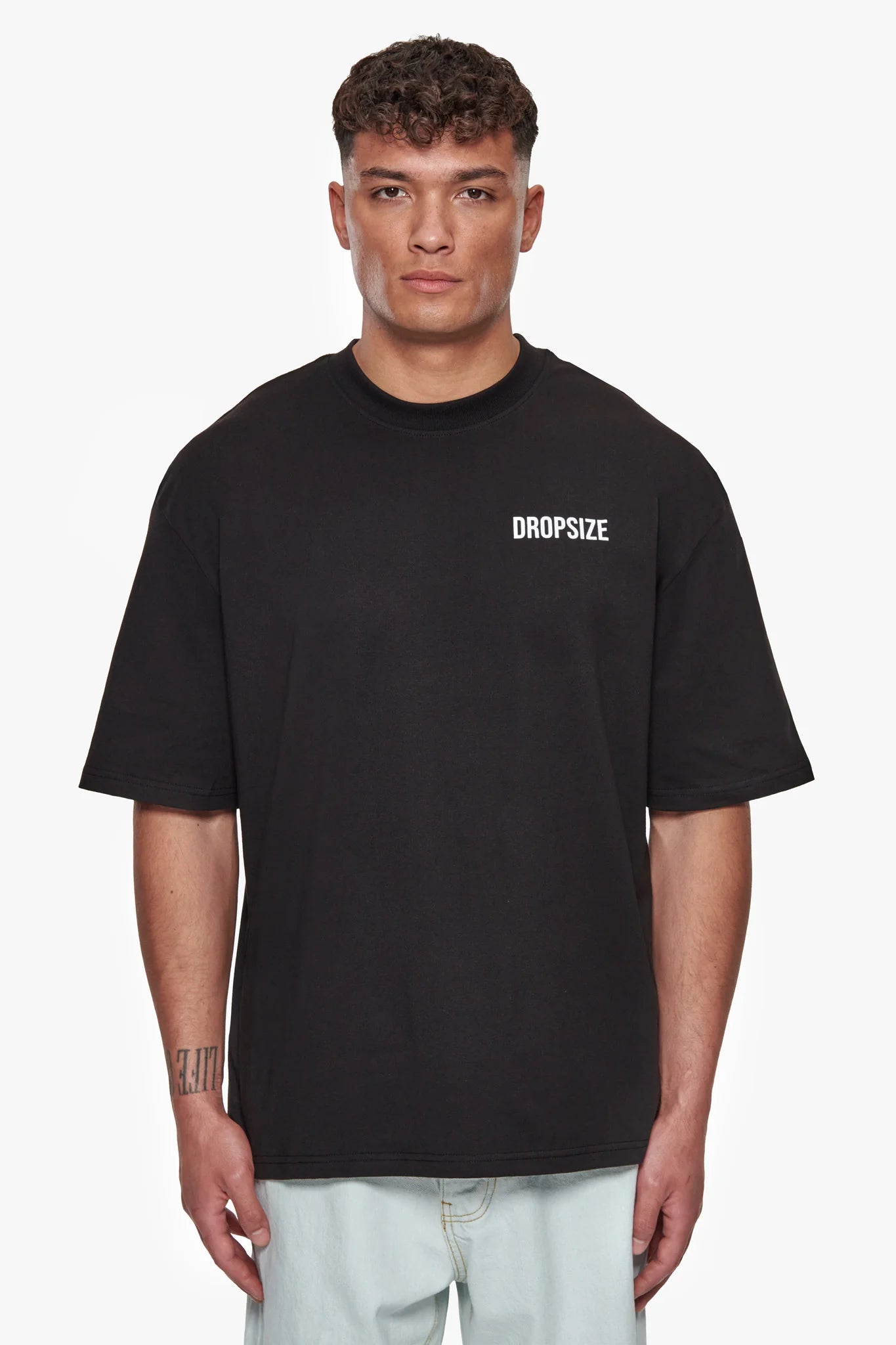 Dropsize TS-172 HEAVY Oversize Hustle Club T-SHIRT - Black