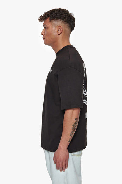 Dropsize TS-172 HEAVY Oversize Hustle Club T-SHIRT - Black