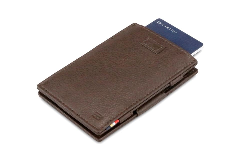 Garzini / Hunterson Cavare Pull Tab Magic Card Wallet - Chocolate Brown