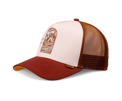 Djinns HFT DNC Bathing Girl Trucker Cap - Créme / Brown