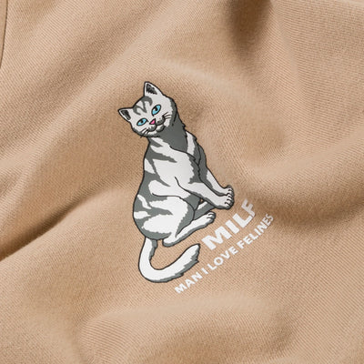 RipNDip Man I Love Felines HOODIE - Almond Sandstone