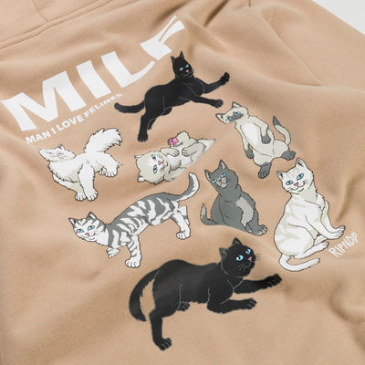 RipNDip Man I Love Felines HOODIE - Almond Sandstone