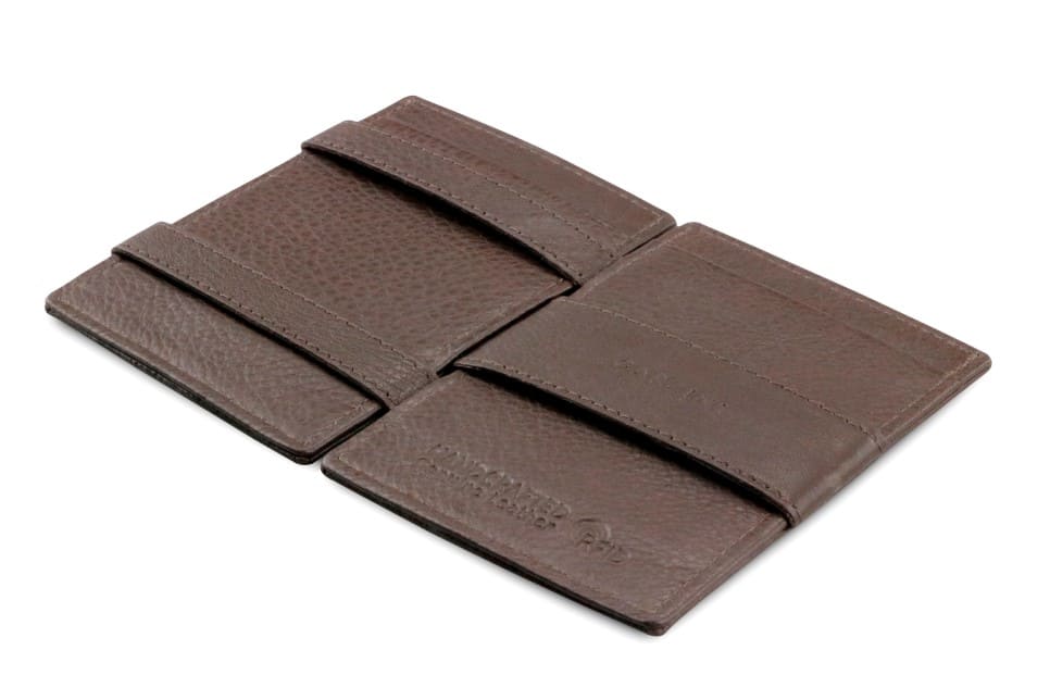 Garzini / Hunterson Cavare Pull Tab Magic Card Wallet - Chocolate Brown