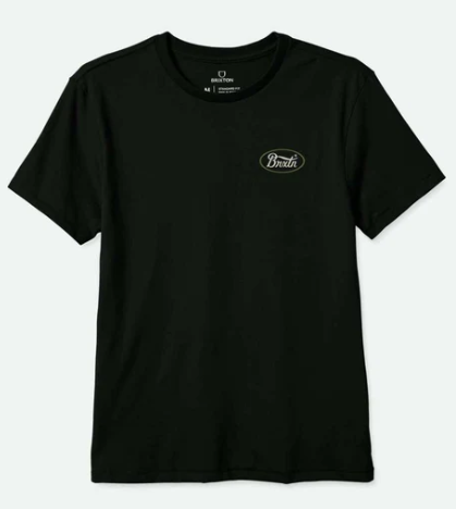 Brixton Parsons Tee - Black / Bone / Sea Kelp