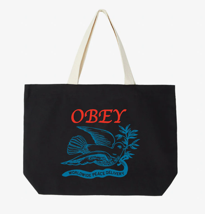 Obey Peace Delivery Dove Tote Bag - Black