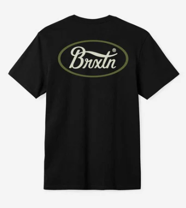 Brixton Parsons Tee - Black / Bone / Sea Kelp