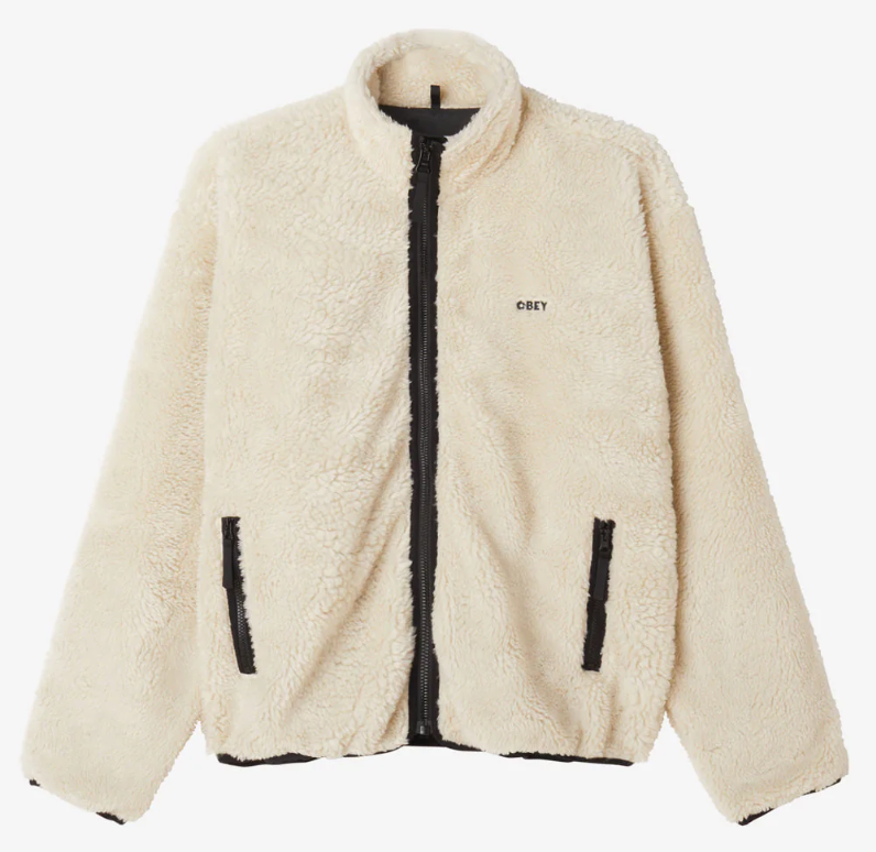 Obey Icon Face Sherpa Jacket - Unbleached