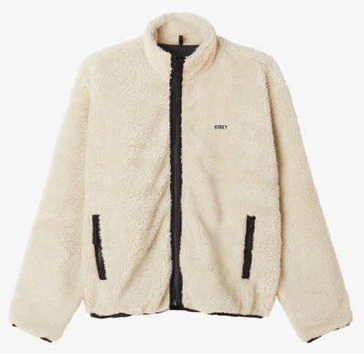 Obey Icon Face Sherpa Jacket - Unbleached