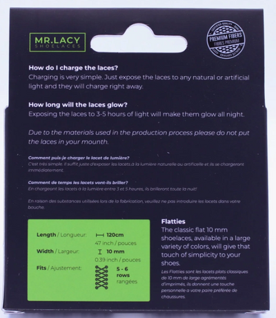 Mr. Lacy Flatties Shoelaces · Glow in the Dark Green