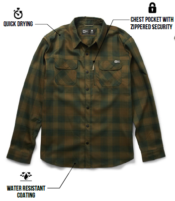 Salty Crew Fathom LS Langarm Tech Flannel Hemd - Olive