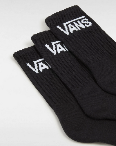 Vans !KIDS! Crew Socks (3 Pair) - BLACK