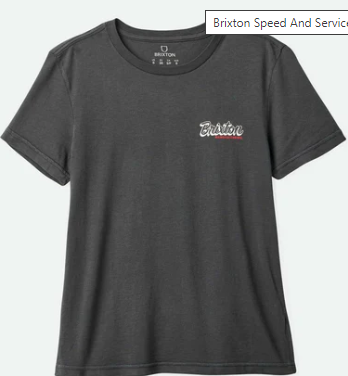 Brixton TAILLIERTES T-SHIRT MIT RUNDHALSAUSSCHNITT „SPEED AND SERVICE“ Black