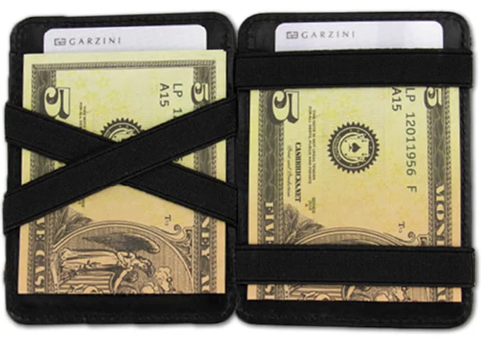 Garzini Magic Coin Wallet - 6 Cards Black