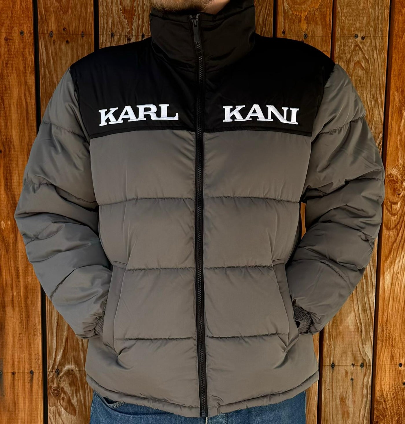 Karl Kani Retro Essential Puffer Jacket - Anthracite Grey