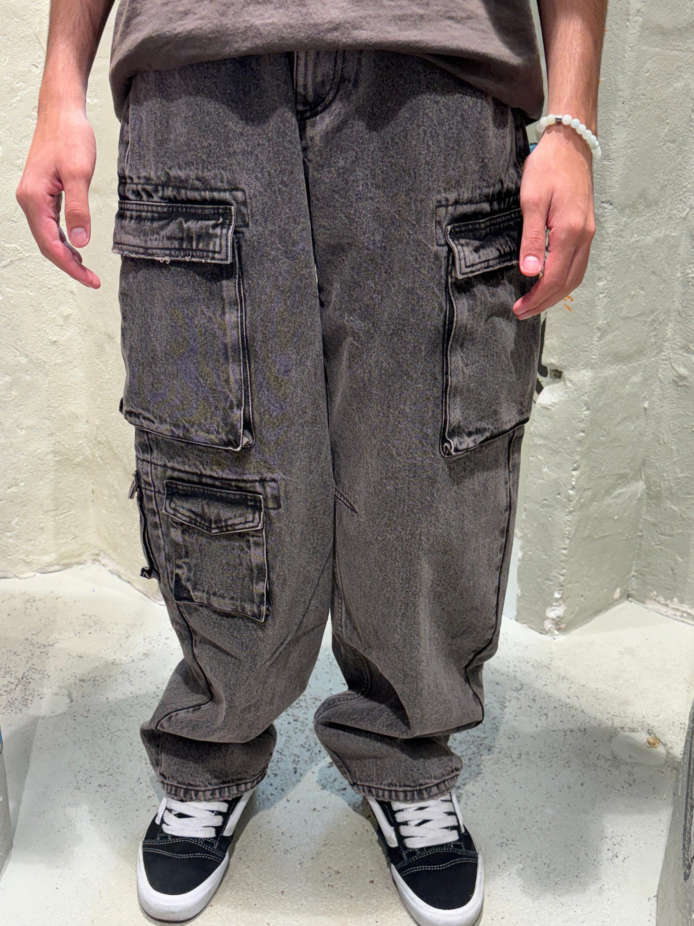 Karl Kani OG Baggy Cargo Jeans Pants - Grey