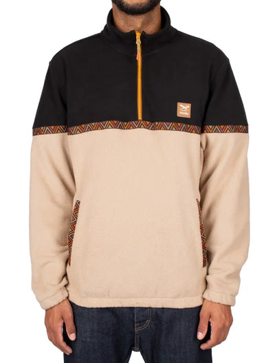 Iredaily Monte Noe Troyer Half Zip Sweatshirt - Khaki