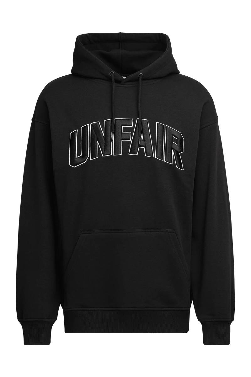 Unfair Curved 3D Embroidery Hoodie Black