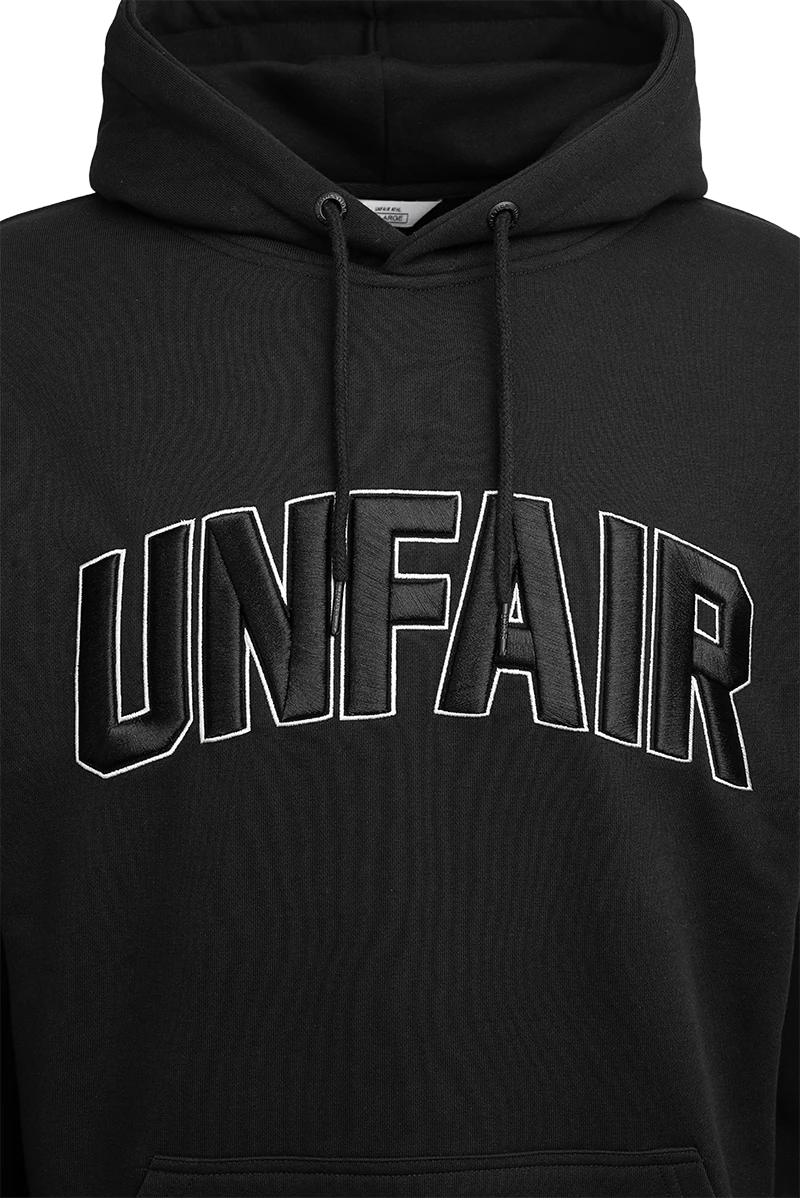 Unfair Curved 3D Embroidery Hoodie Black