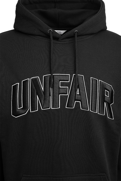 Unfair Curved 3D Embroidery Hoodie Black